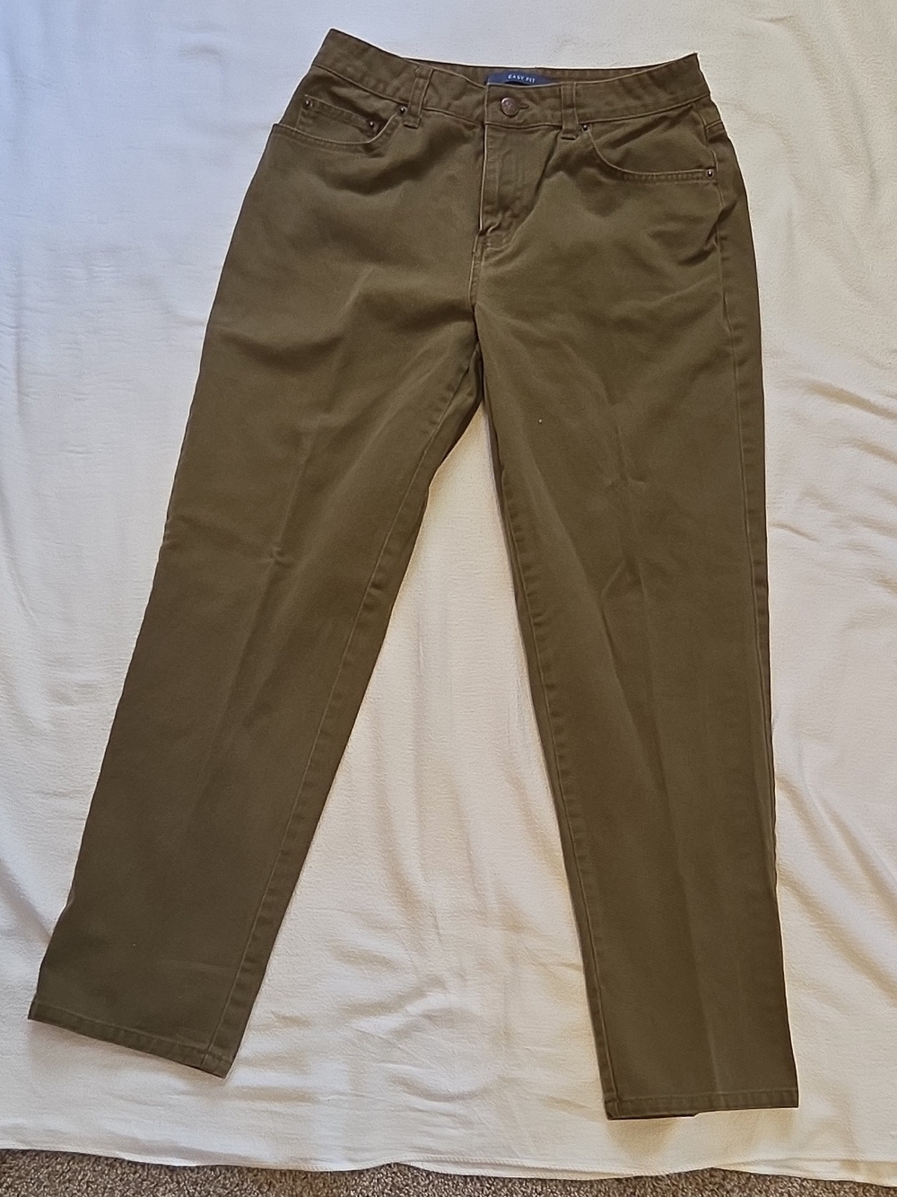 Bill Blass Jeans Women's Petite Brown Solid Cotton Straight Jeans 5-Pocket